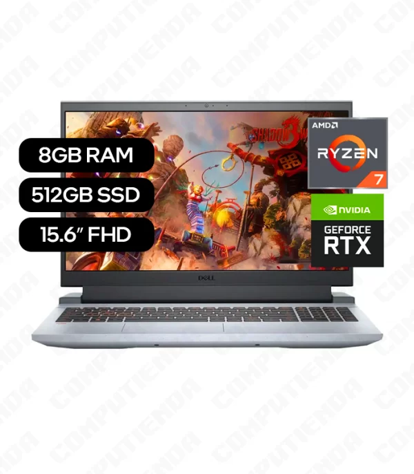 Laptop DELL G15 5515 G15RE-A975GRY-PUS / AMD Ryzen 7 5800H / 8GB RAM / 15.6″ FHD / 512GB SSD / RTX 3050 Ti 4GB