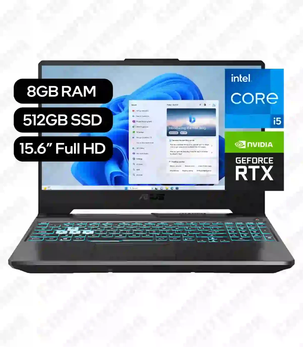 Laptop ASUS TUF Gaming F15, Intel Core i5-11400H, 15.6in FHD, 8GB RAM, 512GB SSD, RTX 2050 4GB (FX506HF-HN014)