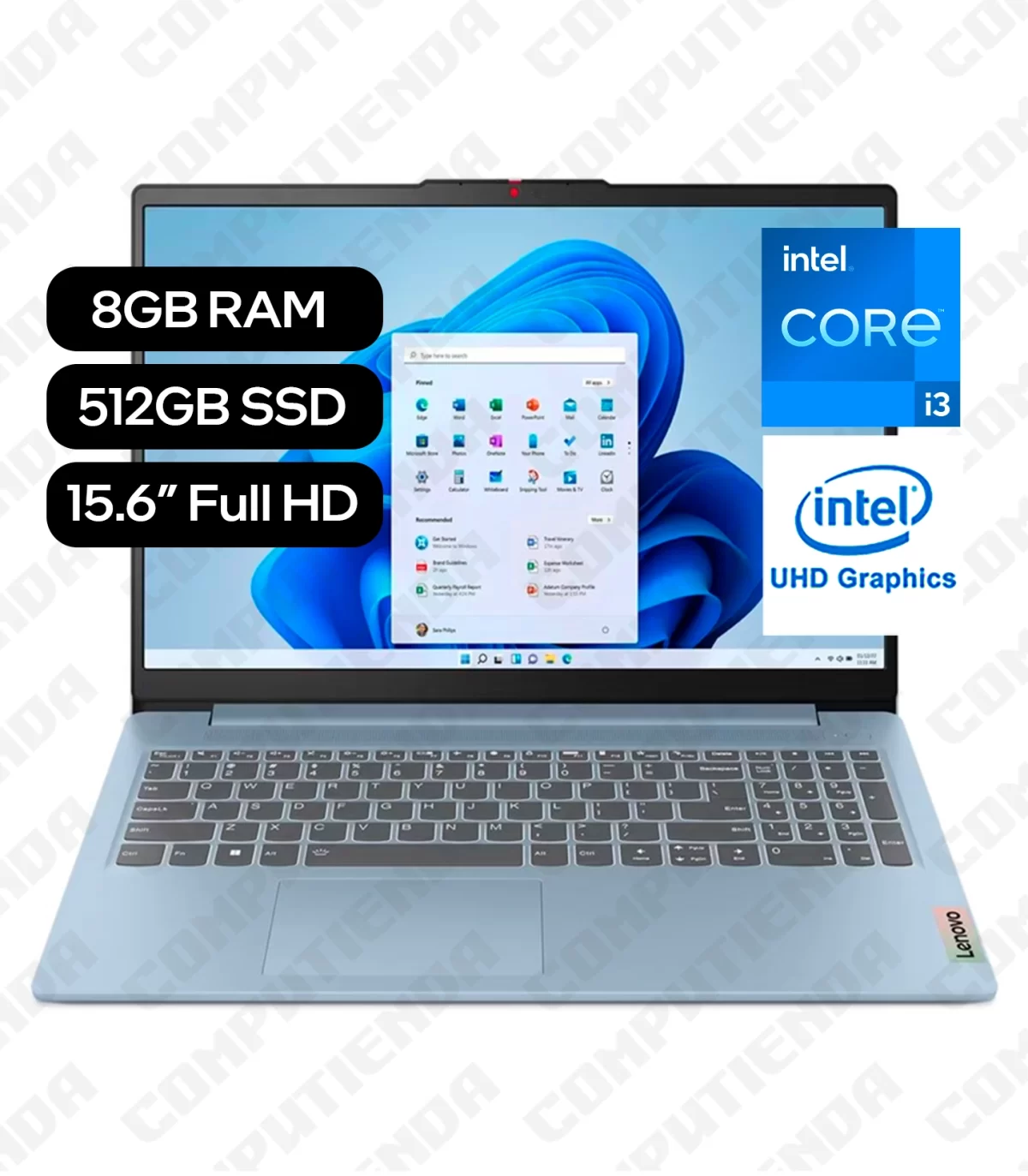 Laptop Lenovo IdeaPad Slim 3 15IAN8 Intel Core i3 N305 15.6in FHD 8GB RAM DDR5 512GB SSD Intel UHD Graphics