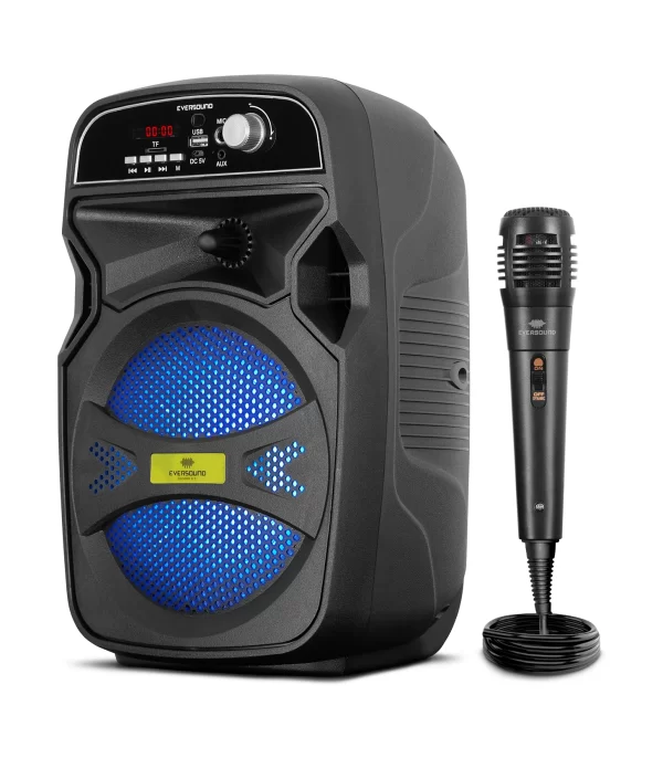 Parlante Portátil Eversound Souvenir 6.5'' EV 1021, Iluminación LED RGB Flaming